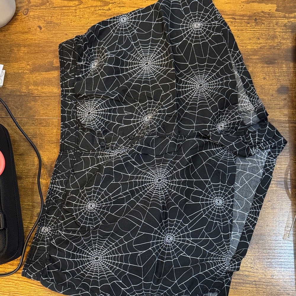 PINK Victoria's Secret Black Spiderweb Shorts